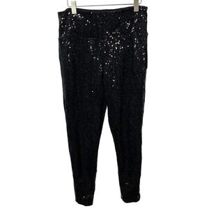 Tipsy Elves High Waisted Sequined Leggings in Black Women's Size Large